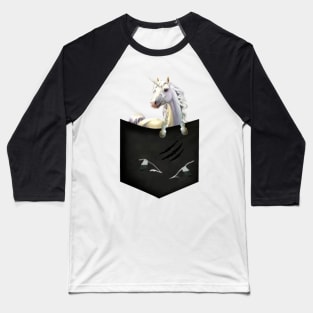 unicorn wild animals black white dark soul clothin Baseball T-Shirt